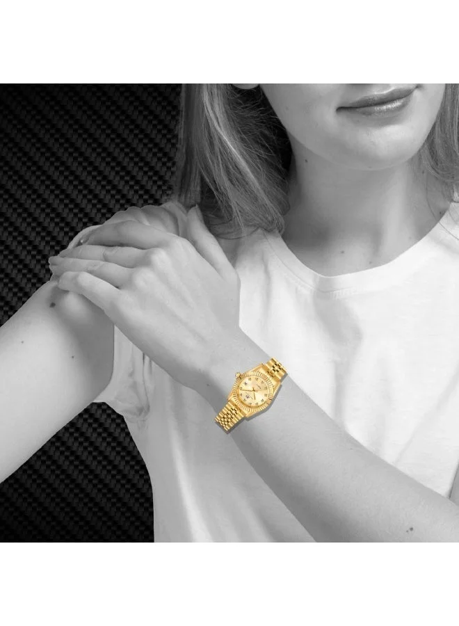 Kenneth Scott Beige Women's Stainless Steel Analog Watch K22536-GBGC - 26 mm for Women | Best Price UAE