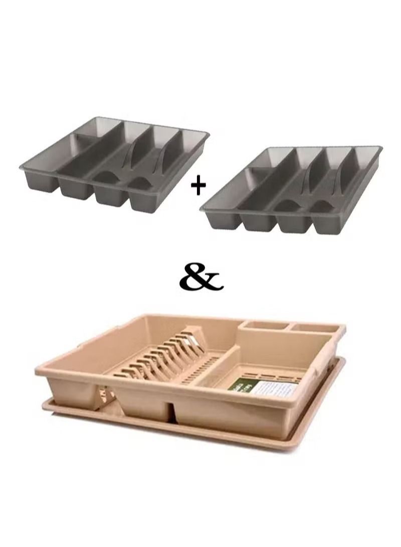 Elegant and durable 3-piece cutlery tray set