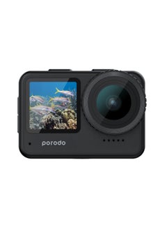 porodo Fully Waterproof UHD Action Camera Dual Display With Video Stabilization / 24MP Image Resolution / 80 minutes Video Time / with Mount for Biking / Hiking or Diving - Black  - Image 2