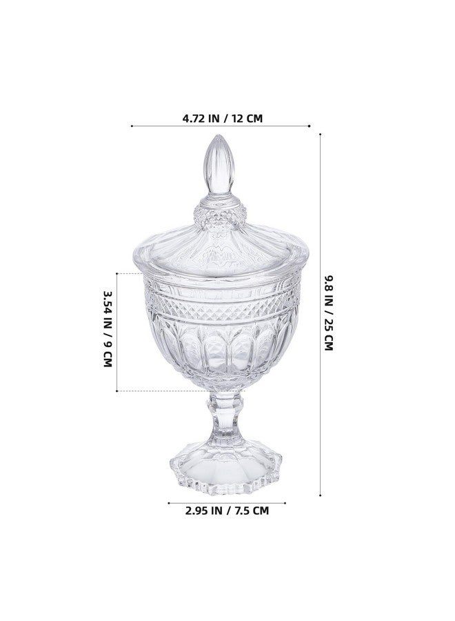 DOITOOL Glass Footed Candy Dish with Lid, Clear Covered Candy Bowls Crystal Candy Jar Cookie Jar Decorative Apothecary Jar Candy Buffet Containers for Buffet, Party, Home, Office - Image 3