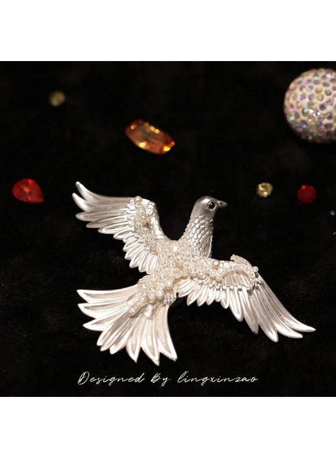 Dove Brooch, Chinese Aesthetic Clothing Accessory - Image 5