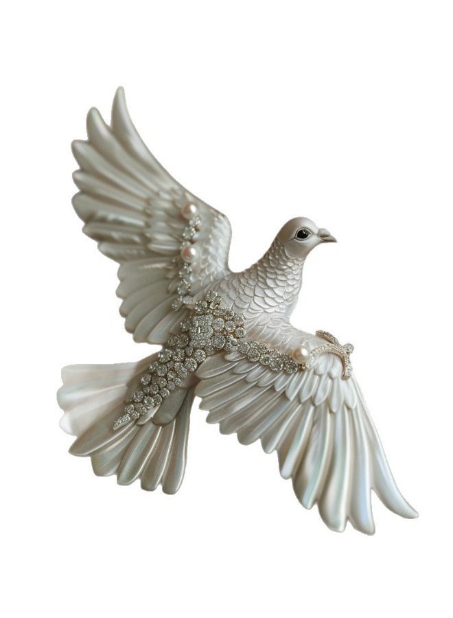 Dove Brooch, Chinese Aesthetic Clothing Accessory - Image 1