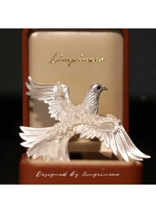 Dove Brooch, Chinese Aesthetic Clothing Accessory - Image 2