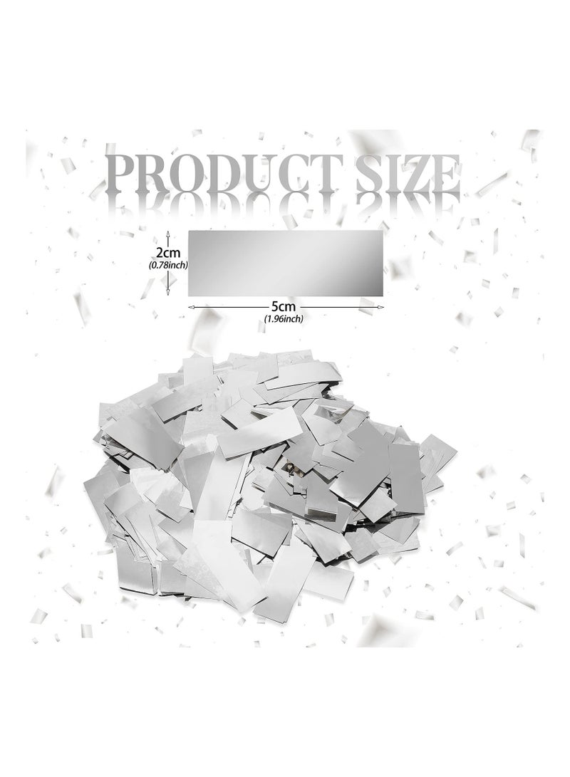 SOLARAE Confetti Bag, 250 Grams Silver Metallic Confetti, Large Confetti, Glitter Table Baby Shower Confetti, Wedding Party Table Scatter Foil Confetti, for Birthday Party Decoration, Fiesta Confett - Image 2