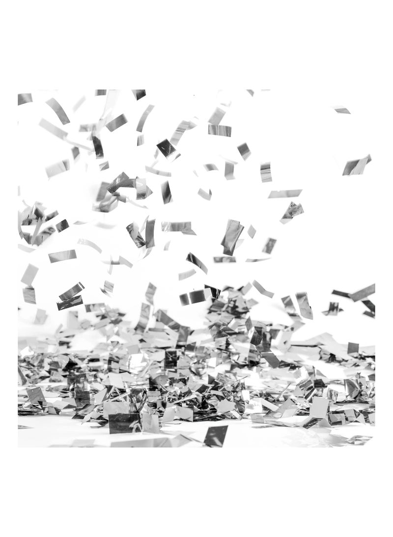 SOLARAE Confetti Bag, 250 Grams Silver Metallic Confetti, Large Confetti, Glitter Table Baby Shower Confetti, Wedding Party Table Scatter Foil Confetti, for Birthday Party Decoration, Fiesta Confett - Image 3