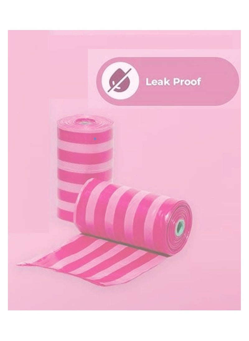 amchi baby Amchi Baby Disposable Scented Bags pack of 34 rolls/680 Bags with Dispenser- Pink  - Image 2