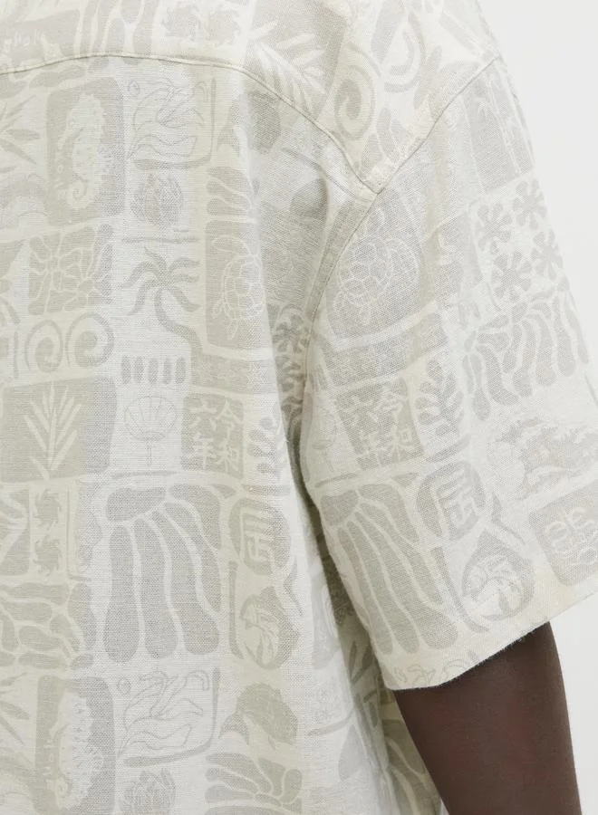 JACK & JONES Jack & Jones Printed Resort Collar Short Sleeve Shirt