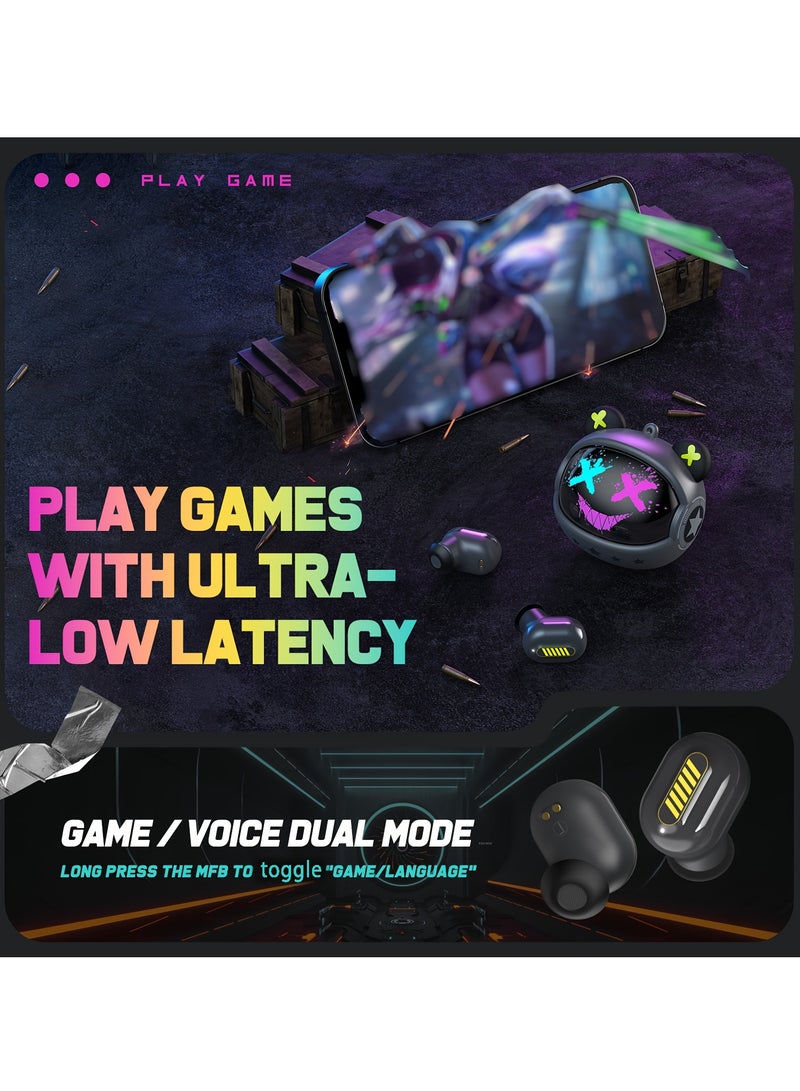 أونيكوما سماعات رأس ألعاب لاسلكية من ONIKUMA بتصميم قلاب دوار، وتحكم باللمس داخل الأذن، وسماعة رأس T20 عصرية قابلة للارتداء داخل الأذن، وتقليل الضوضاء وجودة صوت عالية (أسود) - Image 5