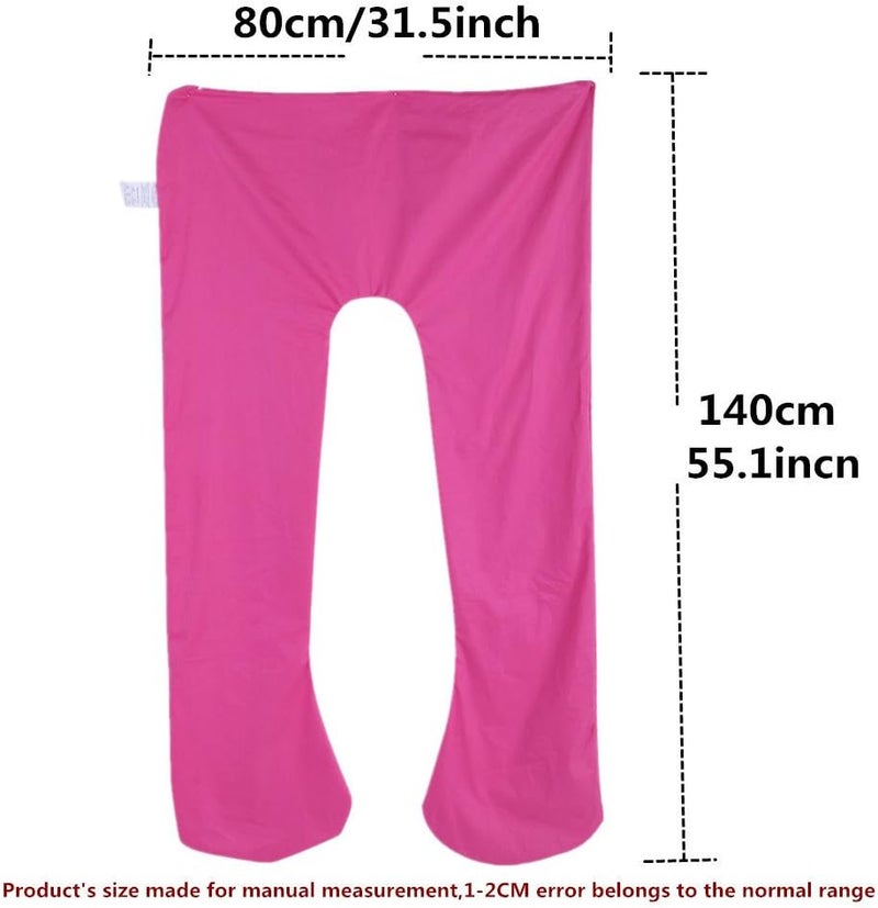 YOSOO Pregnancy Pillow Cover U Shaped Pillow Cover Pregnancy Pillow Case Maternity Pillow Case Pillowcase with Removable Cotton Cover 57x30 Inch for Pregnancy Pillow Size 551 L x 311 W Rose Red - Image 2