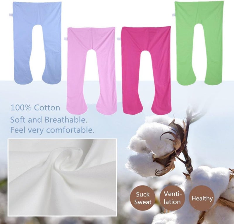 YOSOO Pregnancy Pillow Cover U Shaped Pillow Cover Pregnancy Pillow Case Maternity Pillow Case Pillowcase with Removable Cotton Cover 57x30 Inch for Pregnancy Pillow Size 551 L x 311 W Rose Red - Image 3