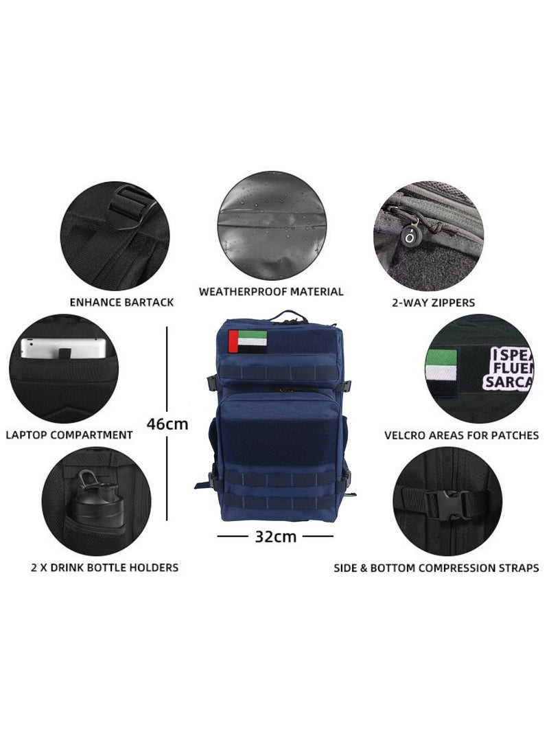 Project Nomad Backpack 45L – Bag for Men & Women, Travel Bags/Backpacks, Airplane/Flight Approved, for desert camping, trekking, hiking, fitness, gym & sport, Tactical Waterproof, Blue Color - Image 4