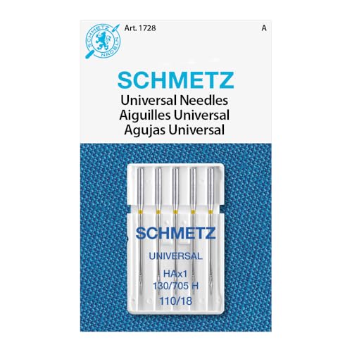 SCHMETZ Universal Sewing Machine Needles - Size 110/18, 5-Needle Cards, Pack of 1 - Image 1