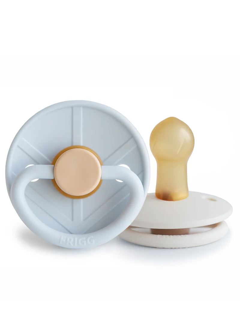 FRIGG Little Viking Latex Baby Pacifier 0-6M 2-Pack Powder Blue/Cream - Size 1