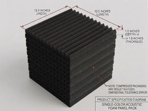 HPKL9999 96 Pack Medium Sale Acoustic Foam Soundproof Foam(Accompanied By Double-Sided Adhesive Tape) (96 Black) - Image 2