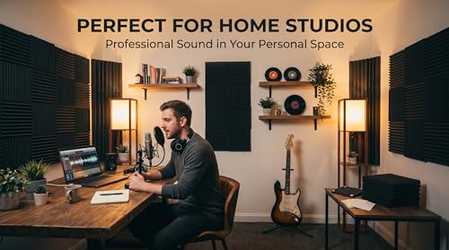 HPKL9999 96 Pack Medium Sale Acoustic Foam Soundproof Foam(Accompanied By Double-Sided Adhesive Tape) (96 Black) - Image 5