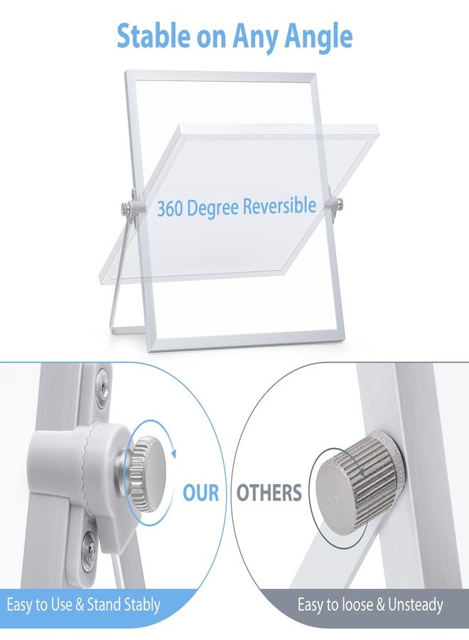 ARCOBIS Small WhiteBoard with Stand 10" X 10", Magnetic Double-Sided Dry Erase White Board Easel for Desk Students Home Office - Image 2
