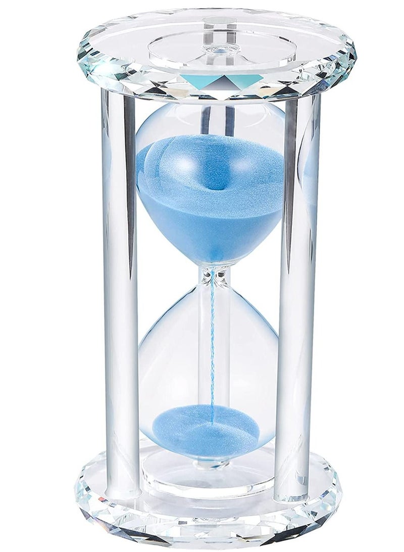 Y&D Hourglass Sand Timer 30 Minute, Crystal Glass Engraving Clock, Modern Style Watch Min, Half Hour Sandglass for Gift Home Office Desk Decoration Kids, Games  - Image 1