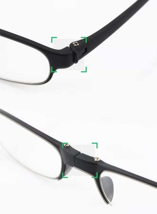 نظارات قراءة قابلة للطي +2.00D، عالية الوضوح، تمنع إجهاد العين، مناسبة للجنسين (تتضمن علبة تخزين) - Image 3