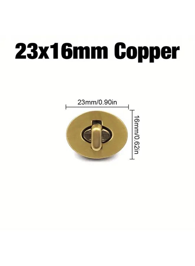 23x16 مم مشبك بيضاوي نحاسي مع قفل مشبك دوار من السبائك لصنع حقائب ومحافظ DIY - Image 1