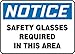 Accuform Accuform "Notice Safety Glasses Required In This Area" Safety Sign, Plastic, 10 x 14 Inches (MPPA801VP)  - Image 2