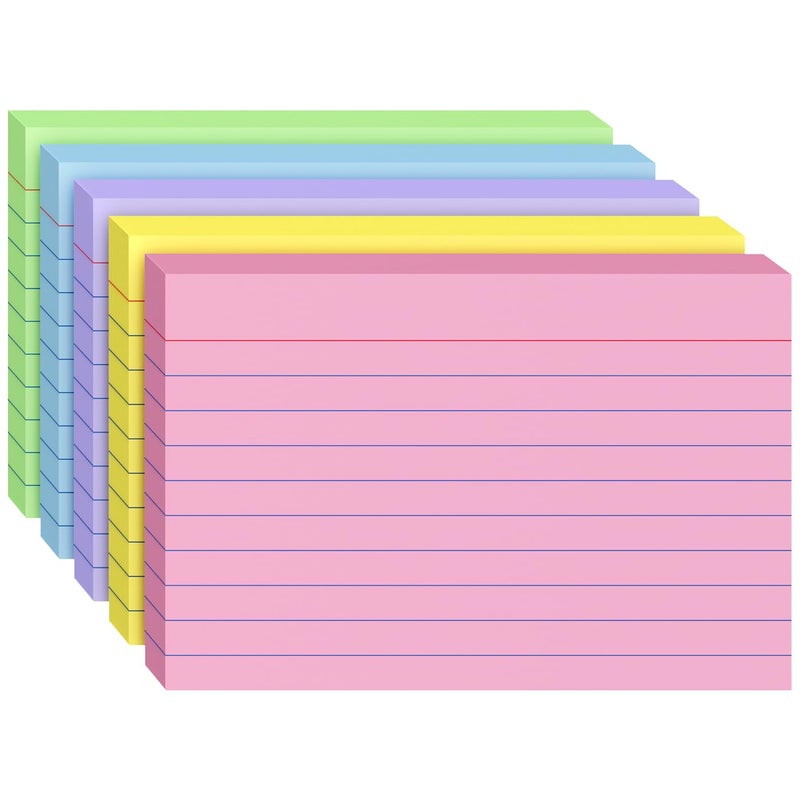 Ciphyfee Index Cards 4x6, 200 Sheets, Ruled Color Flash Cards for Effective Studying and Note-Taking, Premium Note Cards, Essential School Supplies for College & Office, Home Organization & Study Supplies - Image 1
