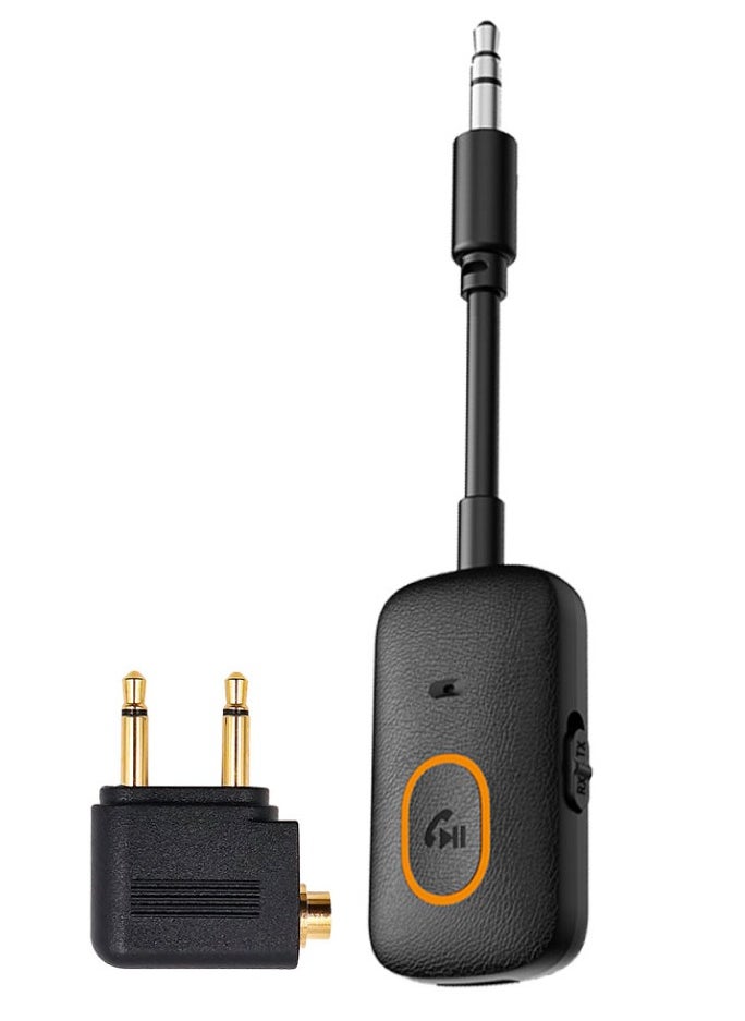 blupebble Airlync Bluetooth 5.4 Airplane Audio Adapter | Wireless Dual 3.5mm Jack Transmitter for In-Flight Entertainment, Connects AirPods, Earbuds & Bluetooth Headphones  - Image 1
