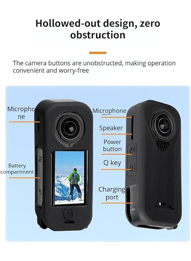 Insta360 X4 Air Silicone Protective Case Navy Blue Full Coverage Easy Battery Replacement - Image 4