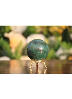Excel Excel 195g 50mm Green Kyanite Mineral Sphere Quartz Healing Ball, 5 inches, with Gold-Plated Metal Stand  - Image 3