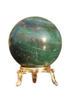 Excel Excel 195g 50mm Green Kyanite Mineral Sphere Quartz Healing Ball, 5 inches, with Gold-Plated Metal Stand  - Image 1