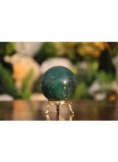 Excel Excel 195g 50mm Green Kyanite Mineral Sphere Quartz Healing Ball, 5 inches, with Gold-Plated Metal Stand  - Image 4