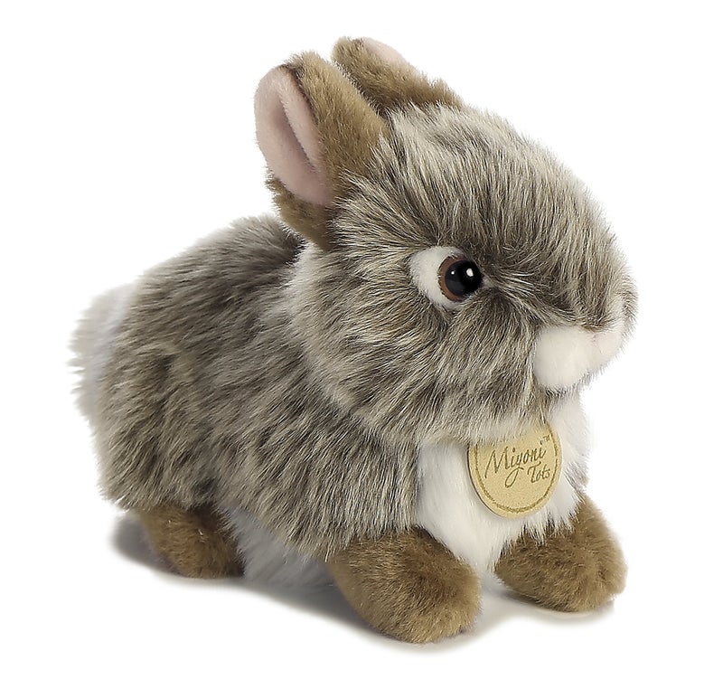 AuroraÂ® Adorable MiyoniÂ® Tots Baby Bunny Stuffed Animal - Lifelike Detail - Cherished Companionship - Gray 7 Inches - Image 1