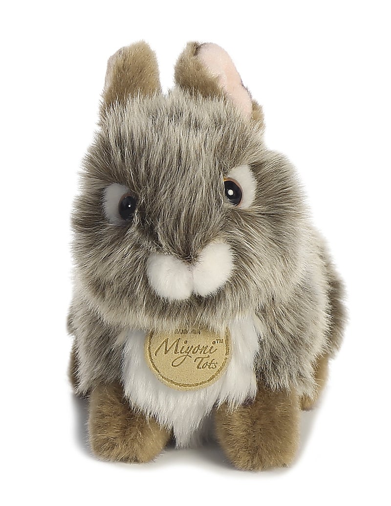 AuroraÂ® Adorable MiyoniÂ® Tots Baby Bunny Stuffed Animal - Lifelike Detail - Cherished Companionship - Gray 7 Inches - Image 3