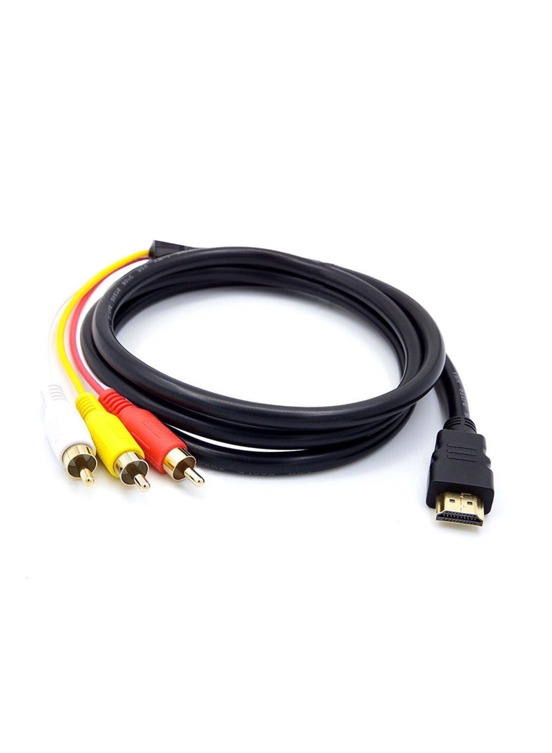 إن تك محول NTECH HDMI إلى AV 1080p HDMI إلى 3RCA /AV/CVBS محول صوت فيديو مركب (كابل HDMI إلى 3RCA) - أسود - Image 3