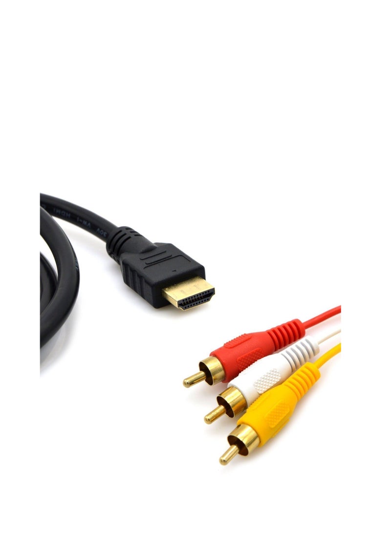 إن تك محول NTECH HDMI إلى AV 1080p HDMI إلى 3RCA /AV/CVBS محول صوت فيديو مركب (كابل HDMI إلى 3RCA) - أسود - Image 4