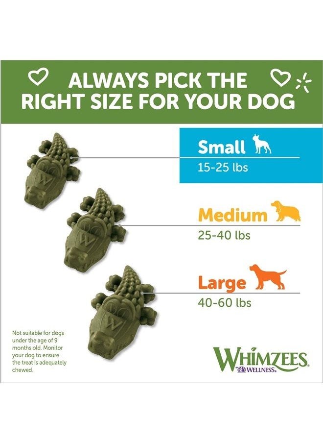 WHIMZEES - WHIMZEES by Wellness Alligator Natural Dental Chews for Dogs, Long Lasting Treats, Grain-Free, Freshens Breath, Small Breed, 24 count - Image 1