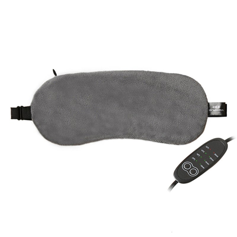 Heated Eye Mask: Grey, 4 Heat Levels 35℃-50℃, 4 Timer Settings 10-30min - Adjustable Pain-Free Strap, Reusable With Heating Cooling & Herbal Pockets for Sleep Aid, Stress Relief, Home Spa, Travel Use - Image 1