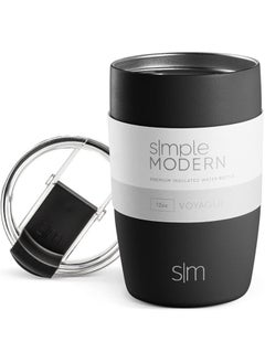 Simple Modern Simple Modern Travel Coffee Mug Tumbler with Flip Lid | Reusable Insulated Stainless Steel Cold Brew Iced Coffee Cup Thermos | Gifts for Women Men Him Her | Voyager Collection | 12oz |  Black  - Image 1
