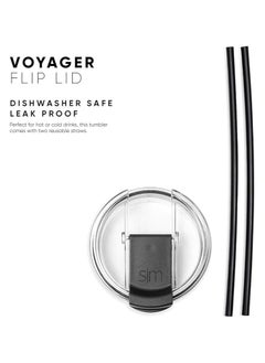 Simple Modern Simple Modern Travel Coffee Mug Tumbler with Flip Lid | Reusable Insulated Stainless Steel Cold Brew Iced Coffee Cup Thermos | Gifts for Women Men Him Her | Voyager Collection | 12oz |  Black  - Image 4