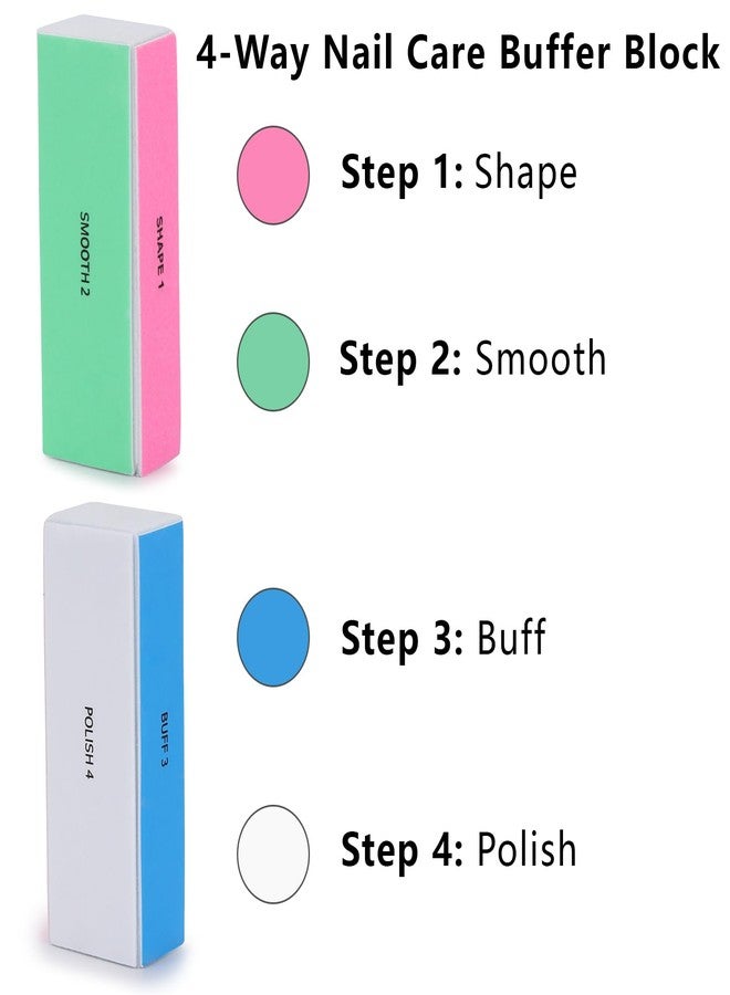 Tecbeauty 24 Pcs Nail File and Buffer Set, 4pcs 4 Way Nail Shine Buffers Blocks & 20pcs 100/180 Grit Nail Files Emery Boards Professional Manicure Pedicure Tool - Image 3