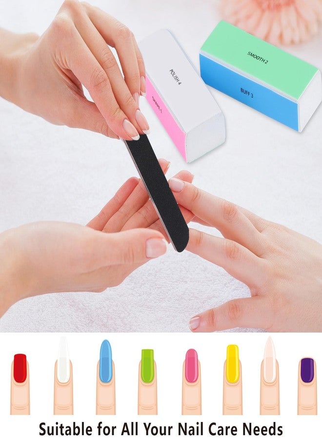 Tecbeauty 24 Pcs Nail File and Buffer Set, 4pcs 4 Way Nail Shine Buffers Blocks & 20pcs 100/180 Grit Nail Files Emery Boards Professional Manicure Pedicure Tool - Image 5