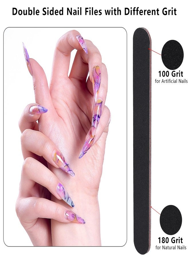 Tecbeauty 24 Pcs Nail File and Buffer Set, 4pcs 4 Way Nail Shine Buffers Blocks & 20pcs 100/180 Grit Nail Files Emery Boards Professional Manicure Pedicure Tool - Image 4