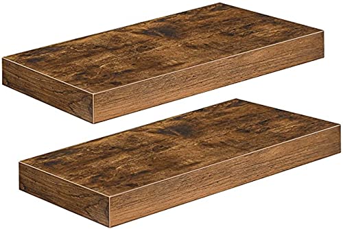 Md Decor Floating Shelves Decorative Wall Shelf Set of 2 157 inch for Kitchen Living Room Laundry Room Bathroom Rustic Brown - Image 5