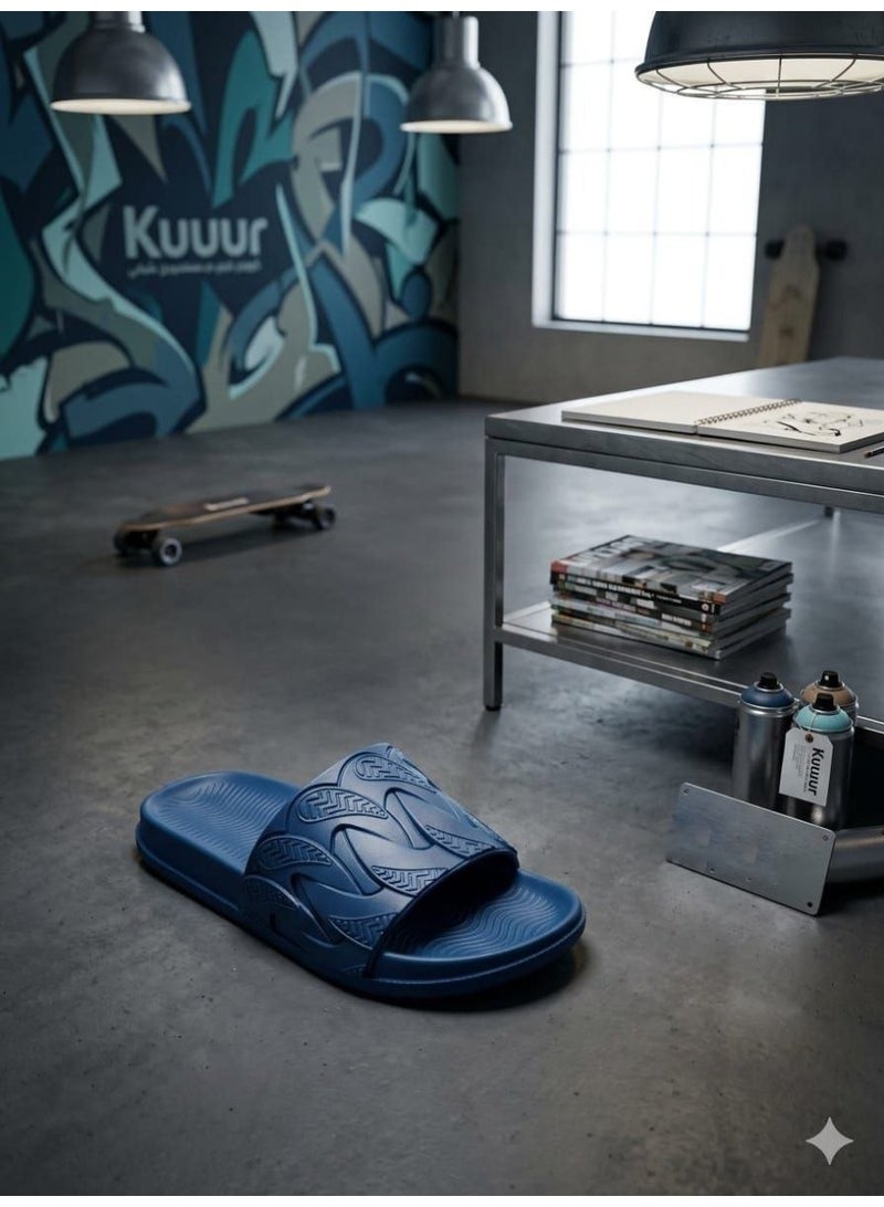 Men's and youth's medical rubber slippers, blue color - Image 3