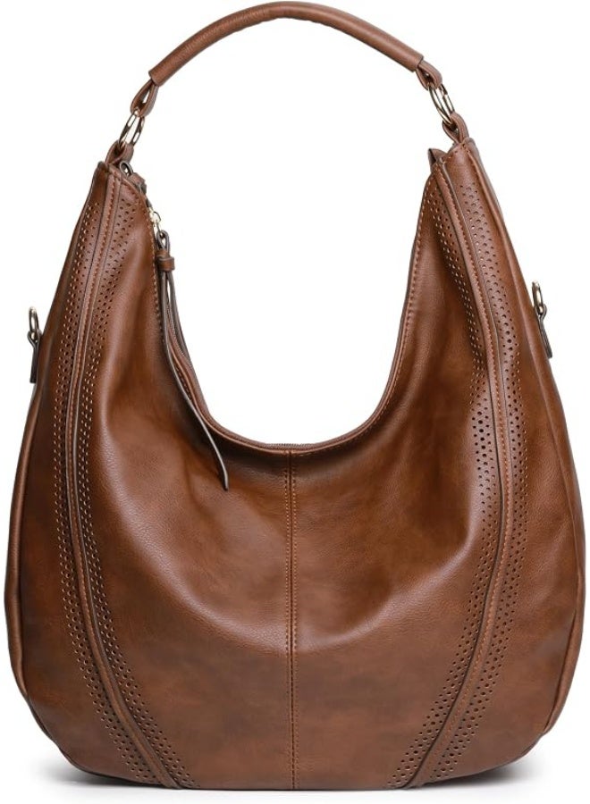 Women's Tassel Hobo Shoulder Bag, Studded Detail Large Capacity Vegan Leather Handbag Casual Ladies Top Handle Tote Bag，10x8x6 inches - Image 1