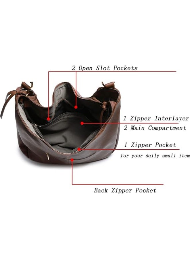 Women's Tassel Hobo Shoulder Bag, Studded Detail Large Capacity Vegan Leather Handbag Casual Ladies Top Handle Tote Bag，10x8x6 inches - Image 5