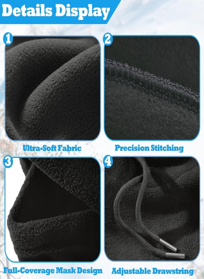 KMOLY Kids Balaclava Winter Hat, Touch Screen Anti-Slip Thick Warmer Gloves Warm Fleece Ski Mask for Boys Girls 3-8 8-16 (US, Age, 8 Years, 16 Years, Black) - Image 2