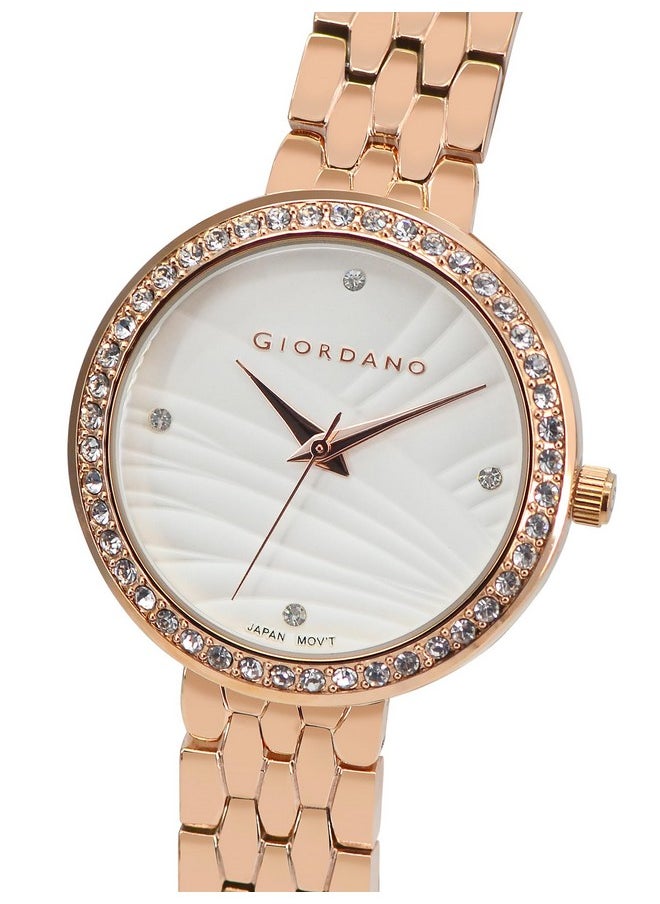GIORDANO Giordano Analog Stylish Watch for Women Water Resistant Fashion Watch Round Shape with 3 Hand Mechanism Wrist Watch to Compliment Your Look/Ideal Gift for Female - GZ-60079-22  - Image 3
