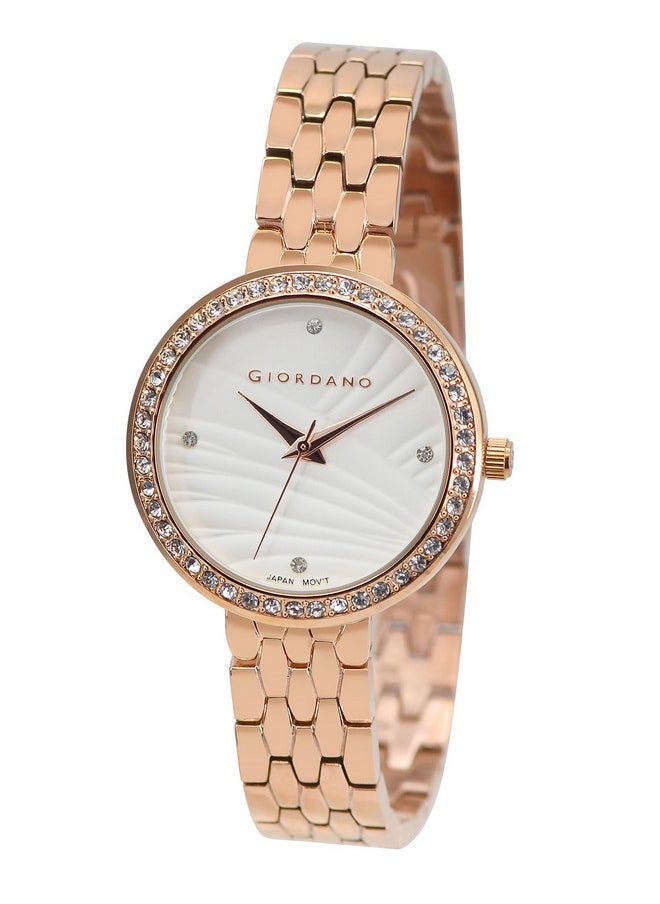 GIORDANO Giordano Analog Stylish Watch for Women Water Resistant Fashion Watch Round Shape with 3 Hand Mechanism Wrist Watch to Compliment Your Look/Ideal Gift for Female - GZ-60079-22  - Image 2