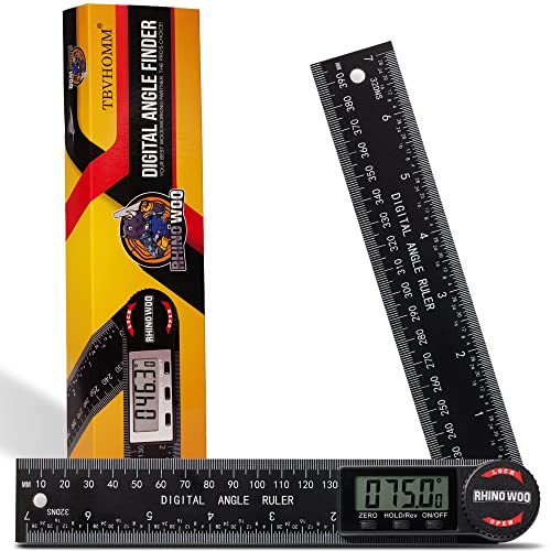 TBVHOMM Digital Angle Finder Protractor, Angle Finder Ruler with 7inch/200mm, Angle Measuring Tool for Woodworking/Carpenter/Construction/DIY Measurement(2 Batteries Included) (Enhanced ABS) - Image 1