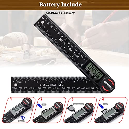 TBVHOMM Digital Angle Finder Protractor, Angle Finder Ruler with 7inch/200mm, Angle Measuring Tool for Woodworking/Carpenter/Construction/DIY Measurement(2 Batteries Included) (Enhanced ABS) - Image 5